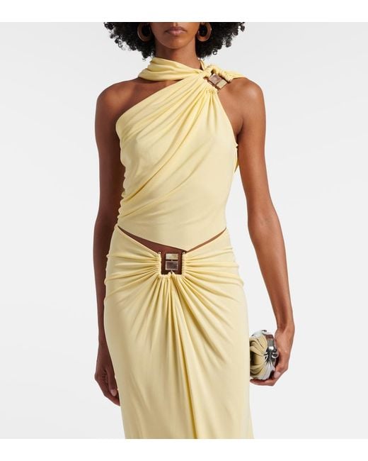 Christopher Esber Yellow Gathered Jersey Top