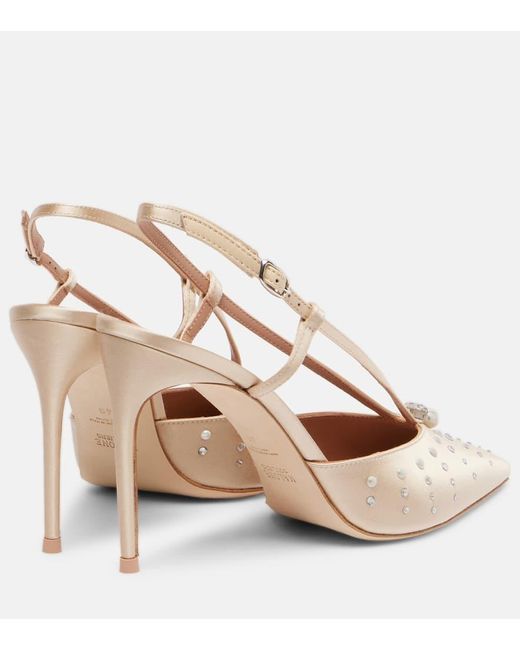 Escarpins Slingback Moore 90 En Satin Malone Souliers en coloris Natural