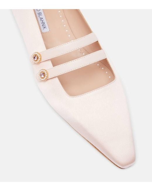 Ballerines Mary Jane Polmana En Satin Manolo Blahnik en coloris Pink