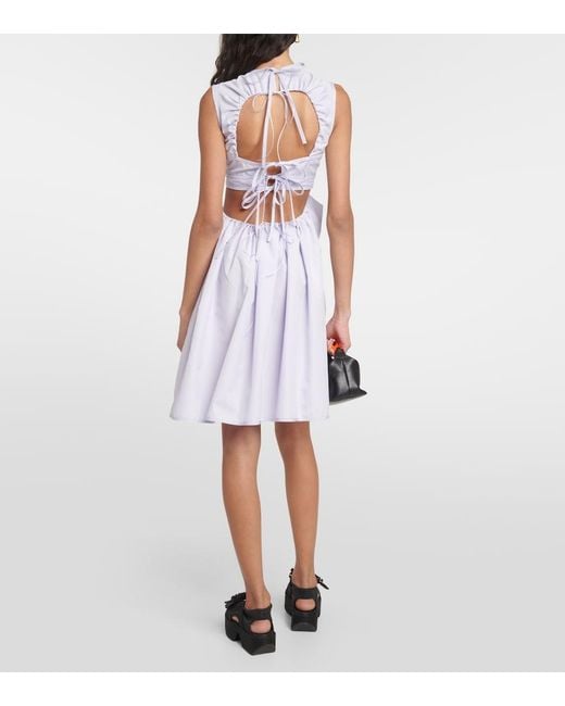 CECILIE BAHNSEN Purple Seero Cutout Cotton Minidress