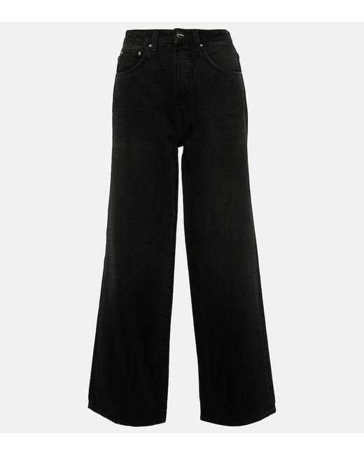 Jeans Anchos De Tiro Alto Totême de color Black