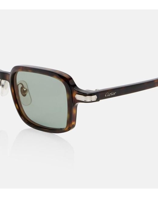 Cartier Brown Signature C Rectangular Sunglasses