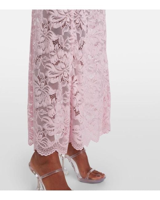 Robe Longue En Dentelle Rabanne en coloris Pink
