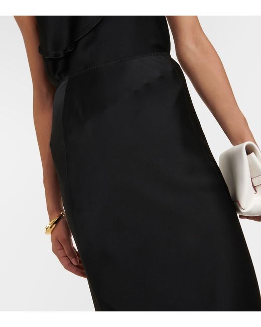 Falda larga de saten Victoria Beckham de color Black