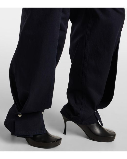 Jean Paul Gaultier Blue Low-Rise Wide-Leg Jeans