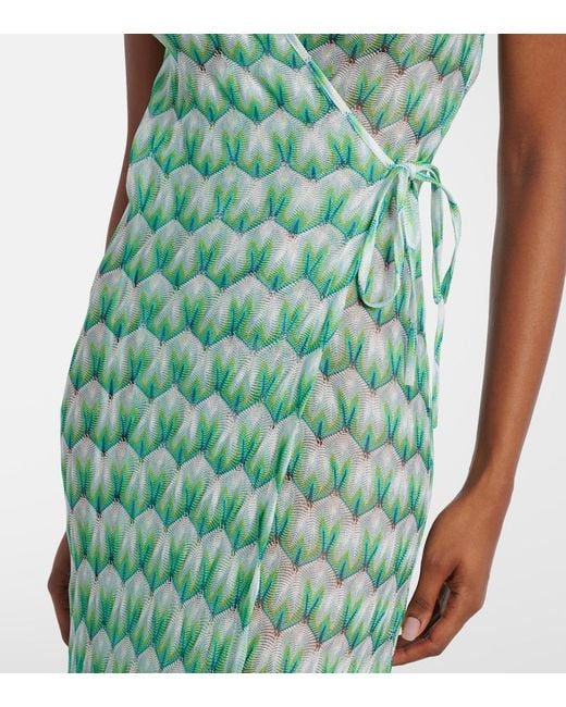 Missoni Green Zigzag Wrap Dress