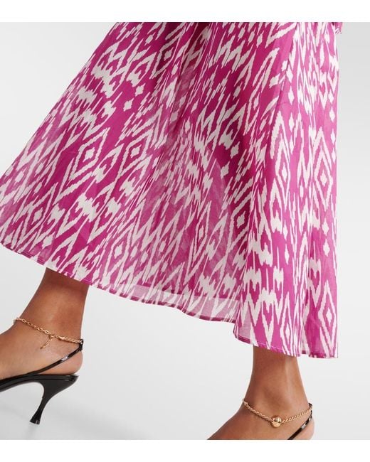 Eres Pink Tornado Balloon-Sleeve Maxi Dress