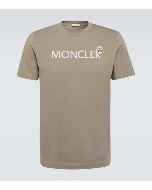 Camiseta de jersey de algodon con logo Moncler de hombre de color Natural