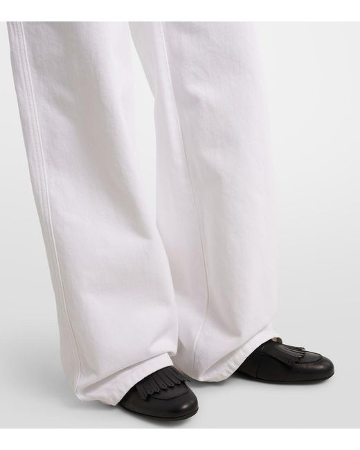 Max Mara White High-Rise Wide-Leg Jeans