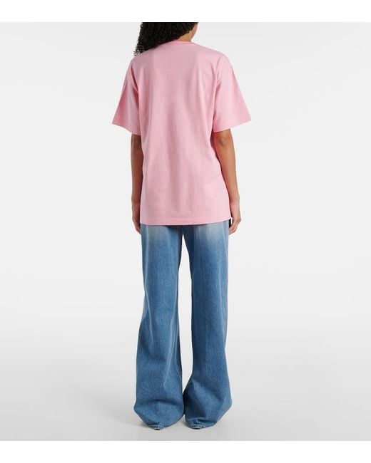 Gucci Pink Oversized-T-Shirt Aus Baumwoll-Jersey Mit Print