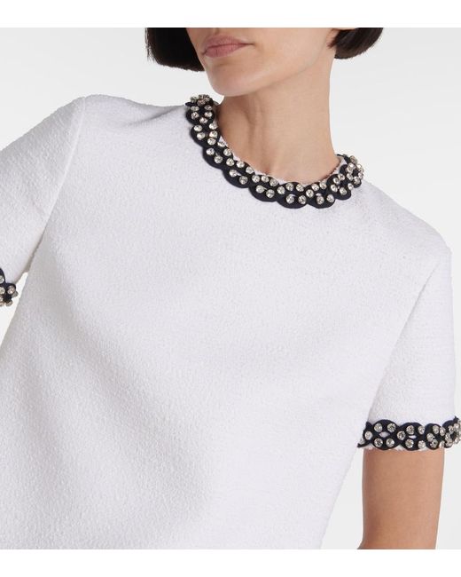 Valentino Blue Embellished Tweed Minidress