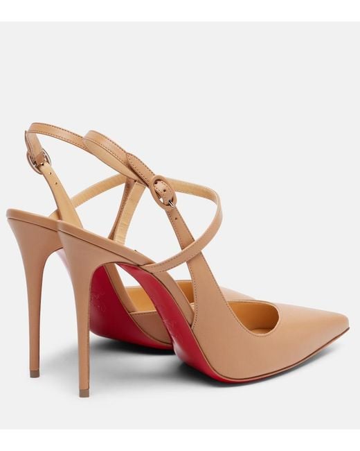 Christian Louboutin Brown Jenlove 100 Leather D'Orsay Pumps