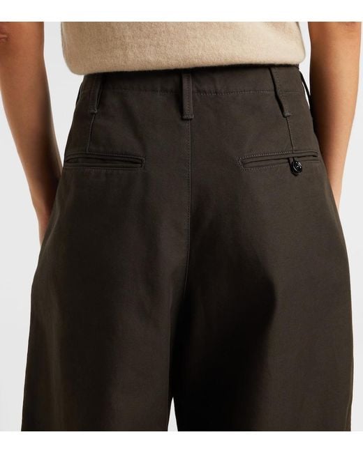 Lemaire Black Weite High-Rise-Hose Aus Twill