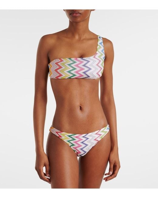 Missoni White Zigzag Lame Bikini