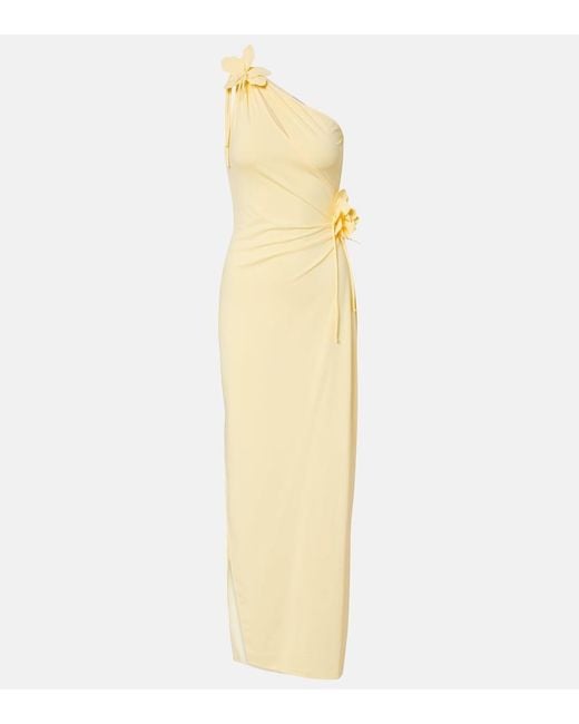 Coperni Metallic Asymmetric Floral Gown