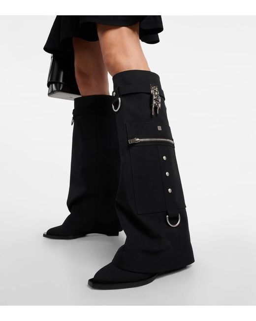 Stivali Shark Lock Cowboy con tasca e fibbie di Givenchy in Black