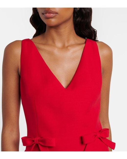 Valentino Red Crepe Couture Bow-Detail Minidress