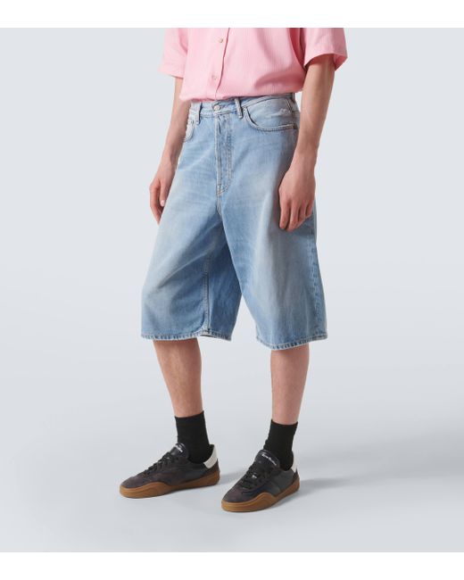 Acne Blue Denim Shorts for men