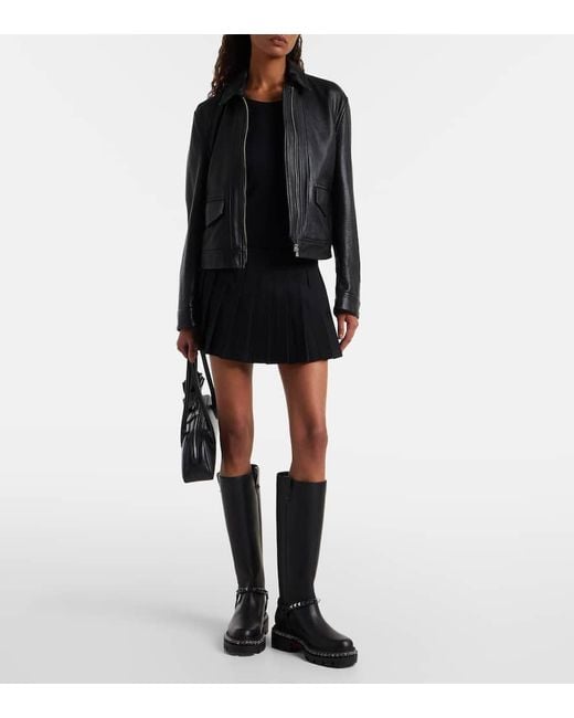 Christian Louboutin Black Verzierte Stiefel Marinetta Aus Leder