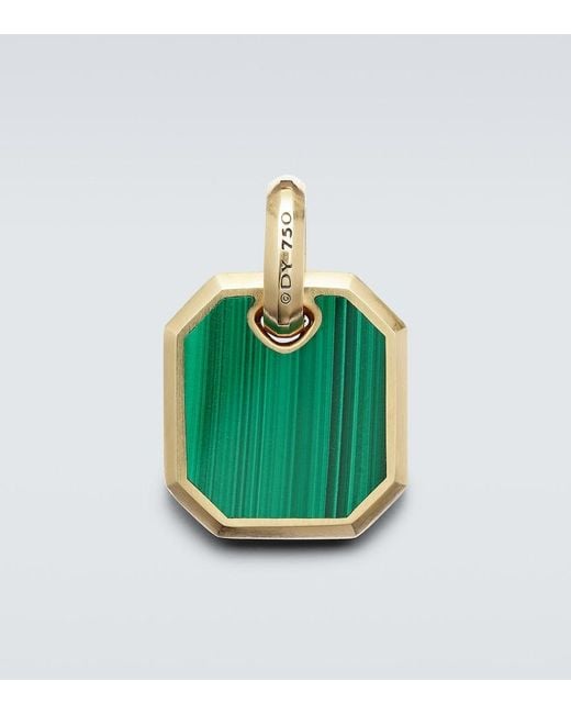 David Yurman Green Amulet 18Kt Pendant With Malachite for men