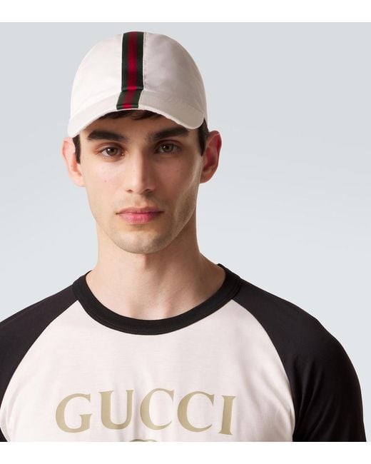 Gucci Baseballcap Web Stripe in White für Herren