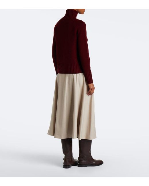 Max Mara Natural Wool Midi Skirt