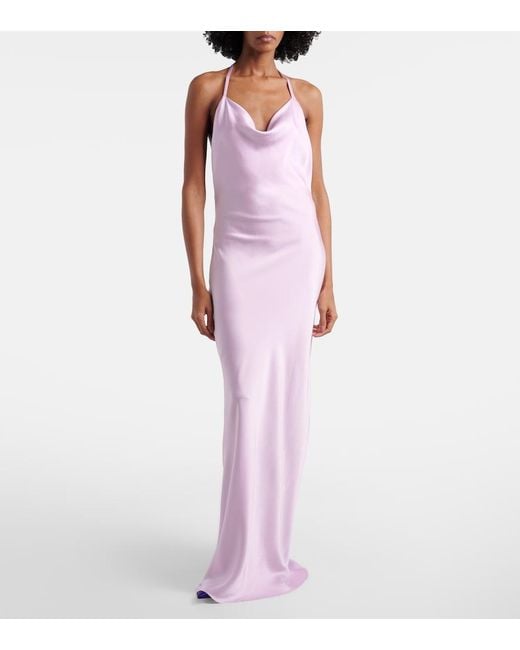 Stella McCartney Pink Envers Satin Slip Dress