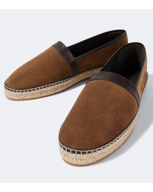 Manolo Blahnik Brown Nerano Leather-Trimmed Suede Espadrilles for men