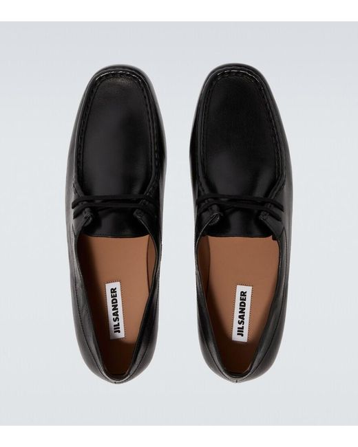 Jil Sander Black Hood Leather Lace-Up Boots for men