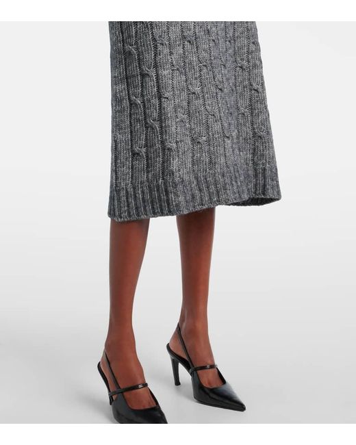 Max Mara Gray Midirock Otello Aus Einem Baumwollgemisch