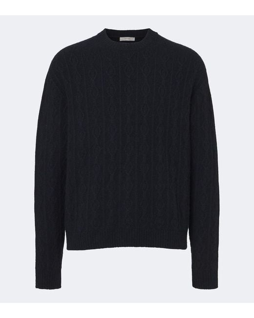 The Row Black Nanni Cable-Knit Cashmere Sweater for men