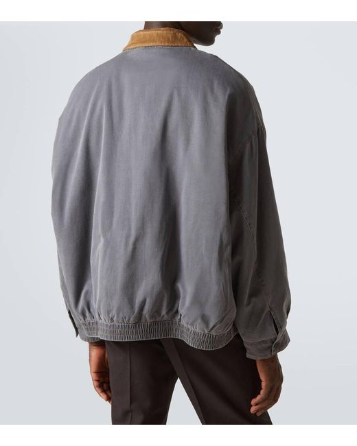 Veste Blouson En Coton Et Velours Miu Miu pour homme en coloris Gray
