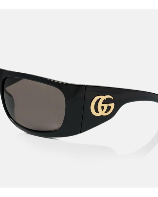 Gucci Black Double G Square Sunglasses