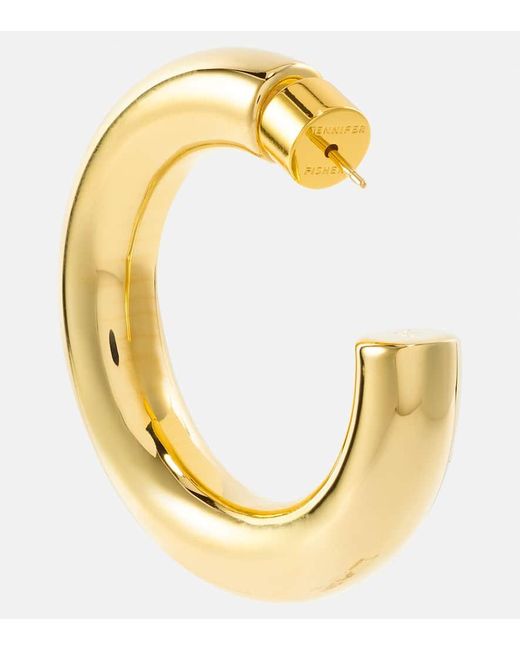 Jennifer Fisher Metallic 1" Jamma Mini 10kt Gold-plated Hoop Earrings