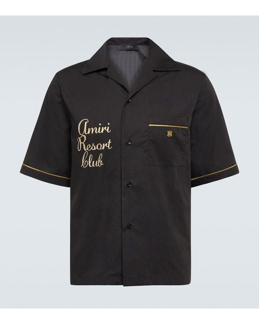 Amiri Black Resort Club Embroidered Shirt for men
