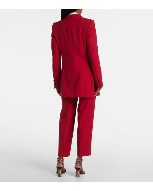 Dries Van Noten Red Double-Breasted Wool Blazer