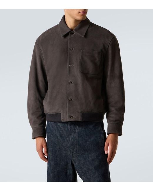 FRAME Blouson Aus Veloursleder in Gray für Herren