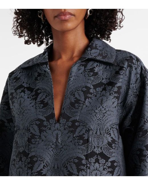 Max Mara Black Anemone Wool-Blend Jacquard Shirt