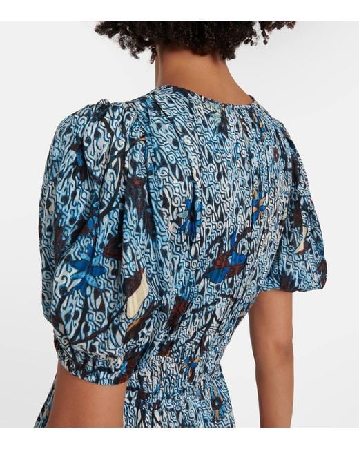 Abito Midi Thelma Con Stampa di Ulla Johnson in Blue