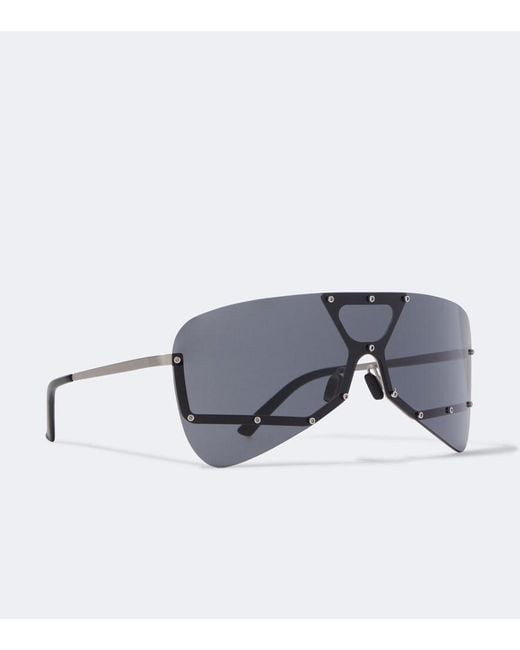 Rick Owens Gray Tower Shield Sunglasses for men