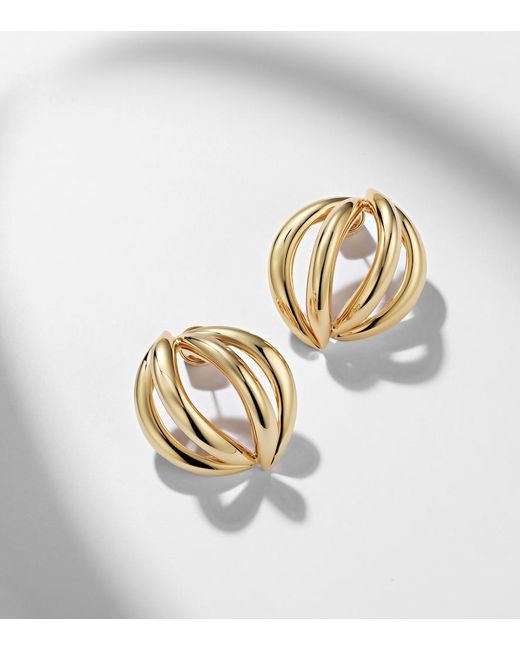 Jennifer Fisher White Abstract Line Small 10Kt-Plated Earrings