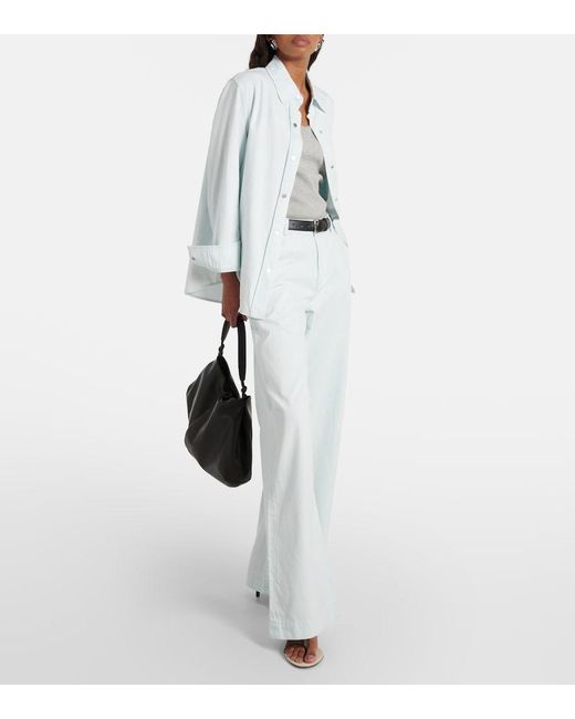 Vince White Cotton Twill Overshirt