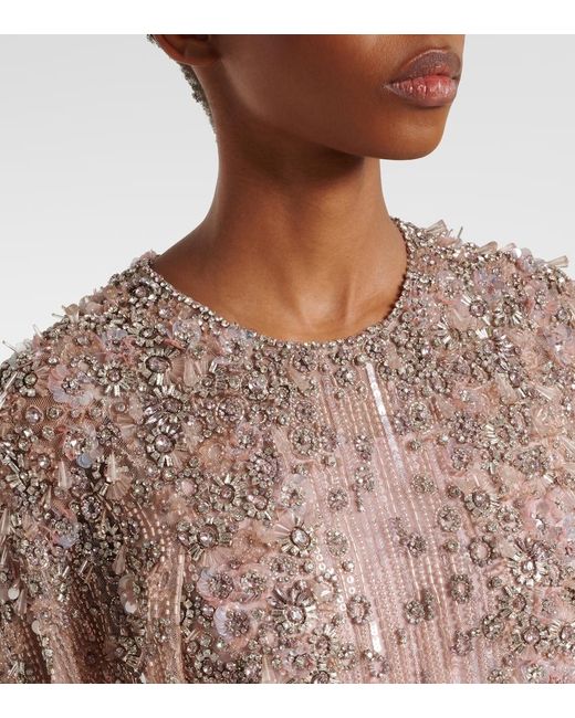 Jenny Packham Pink Astra Embellished Gown