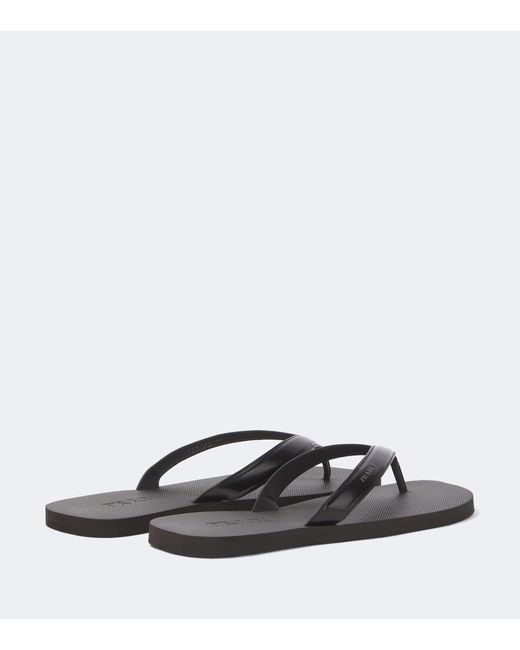 Prada Black Leather Thong Sandals for men