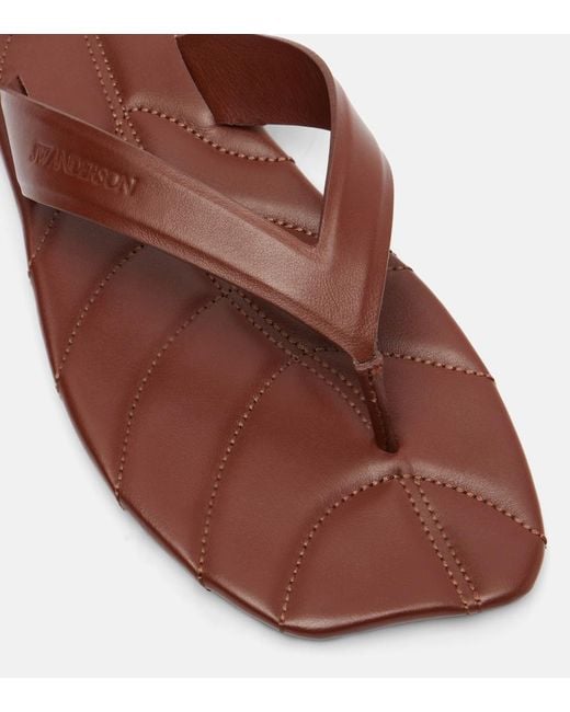 J.W. Anderson Brown Leaf Leather Thong Sandals
