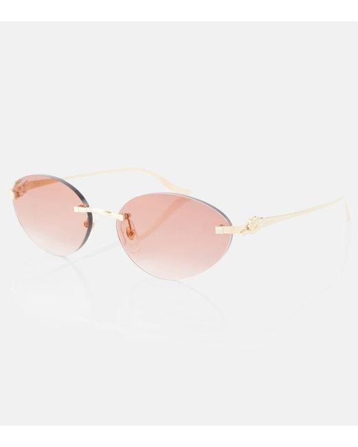 Cartier Pink Panthere De Cartier Oval Sunglasses
