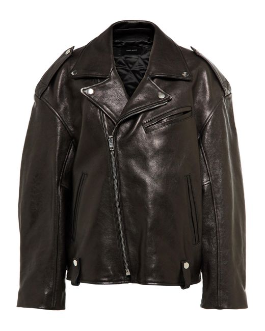 Isabel Marant Bacem Leather Biker Jacket in Black | Lyst Australia