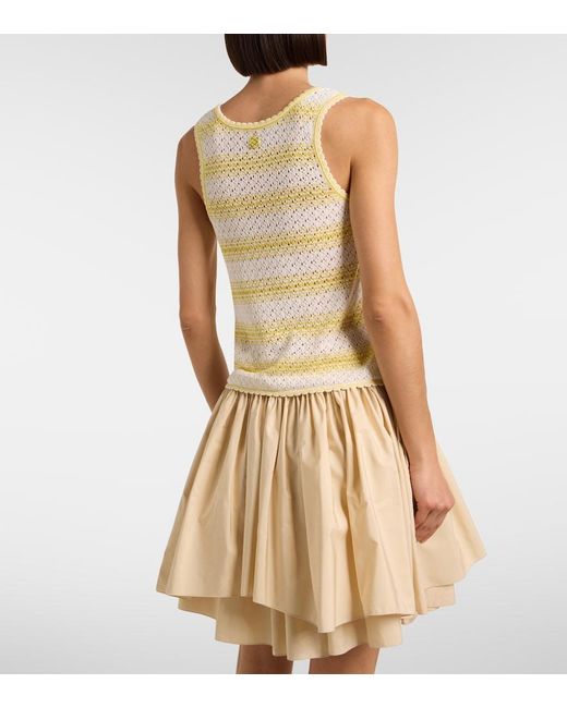 Loewe Yellow Paula's Ibiza Pointelle Cotton-Blend Top