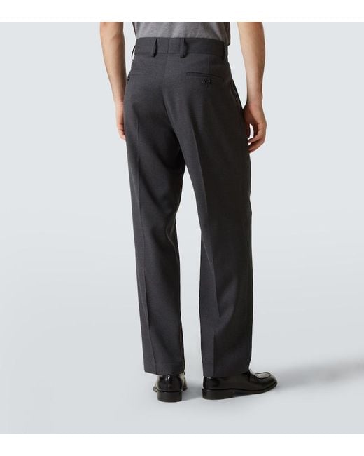 Dolce & Gabbana Black Wool-Blend Straight Pants for men
