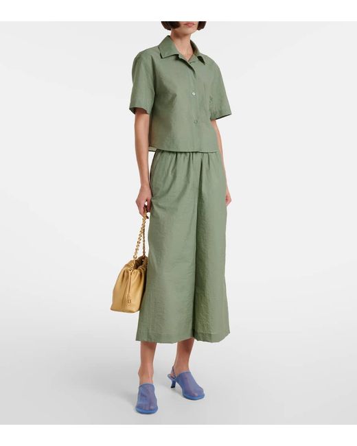 Loewe Green Cotton Blend Short Sleeve Shirt Shirts